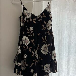 Lulu's Black Floral Romper